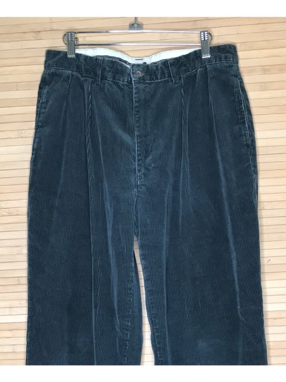 Vintage Polo Ralph Lauren Corduroy Pants Mens 31 x 29 Green Pleated - Picture 2 of 6